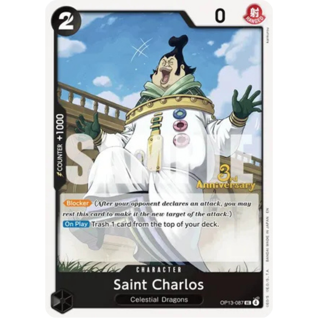 Saint Charlos (OP13-087) - Carrying On His Will: 3rd Anniversary Tournament Cards