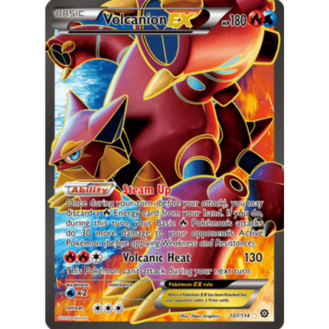 Volcanion EX (Full Art) 107/114  - Holofoil XY  Steam Siege - Ultra Rare