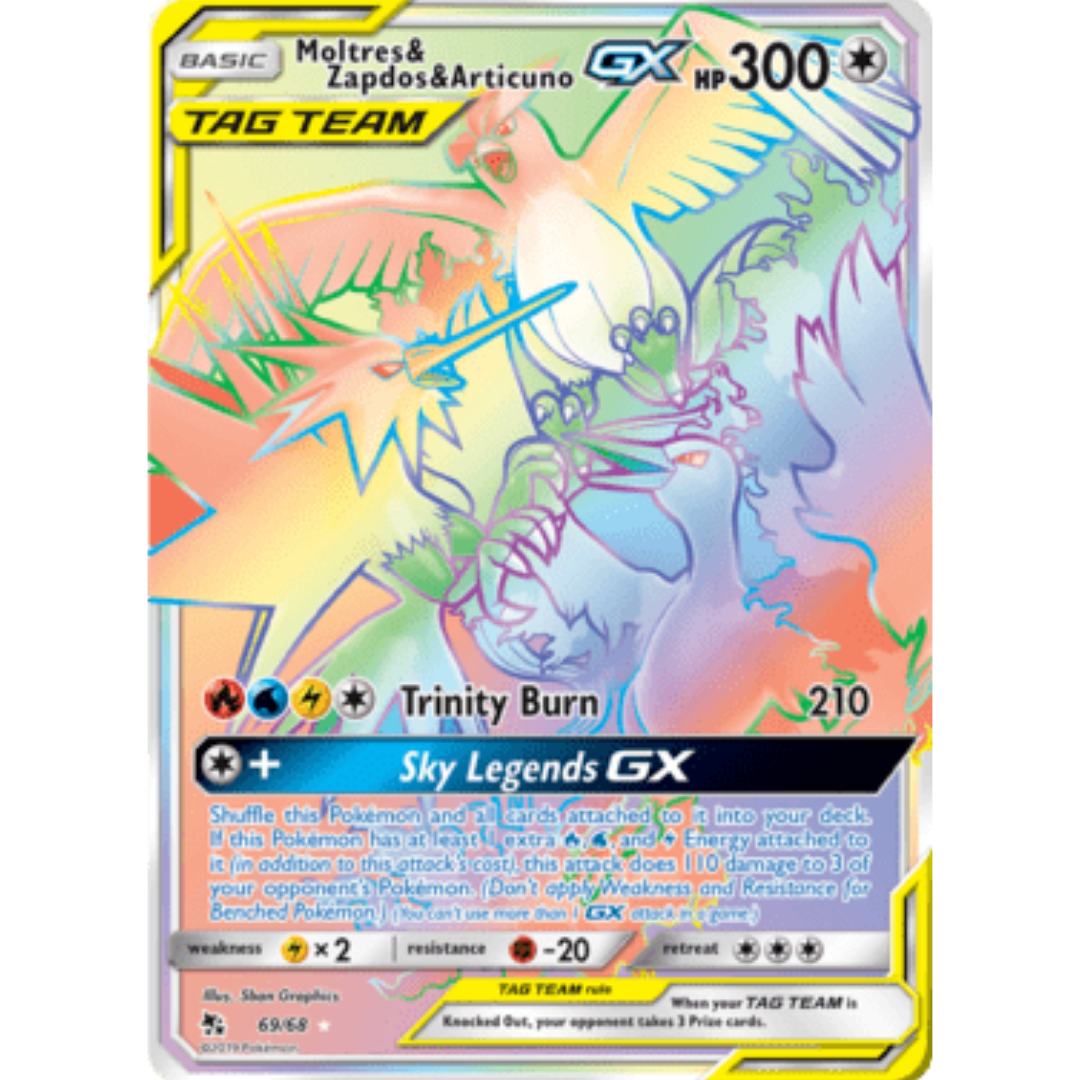 Moltres & Zapdos & Articuno GX (Secret) 069  - Holofoil Hidden Fates - Secret Rare