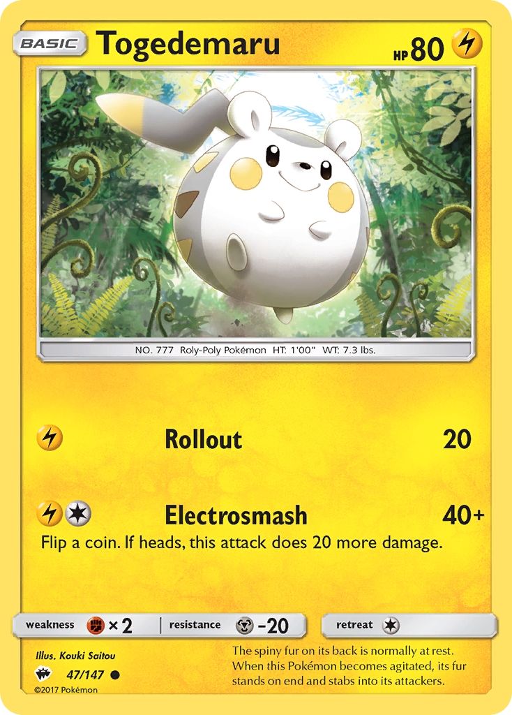 Togedemaru 047  SM  Burning Shadows - Common