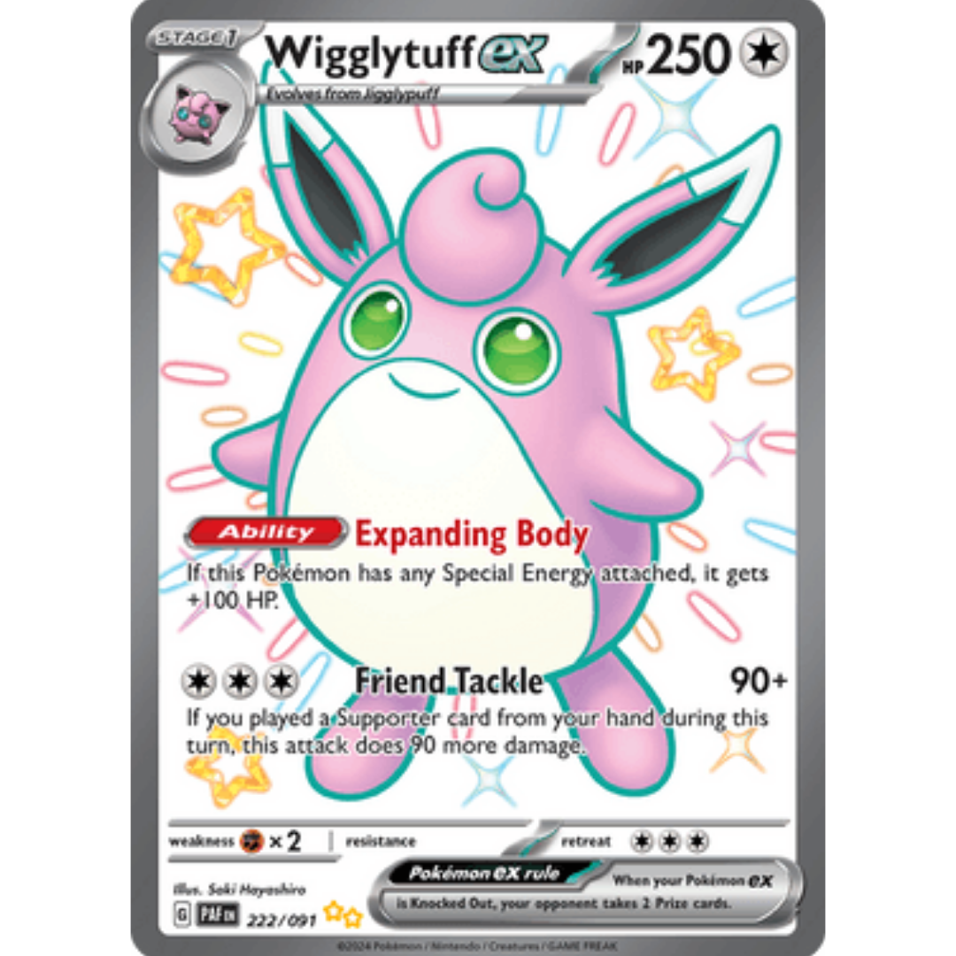 Wigglytuff ex 222  - Holofoil SV Paldean Fates - Shiny Ultra Rare