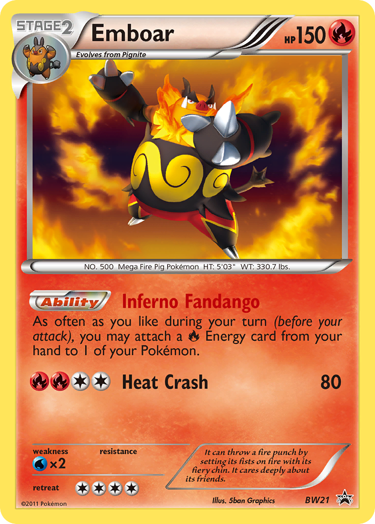 Emboar - BW21  - Holofoil Black and White Promos - Promo