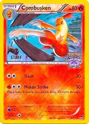 Combusken - 13/111 (Arena Cup Championships) [Staff]/111  - Reverse Holofoil League & Championship Cards - Promo