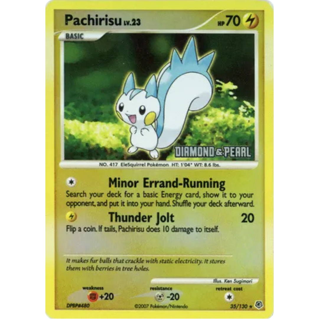 Pachirisu - 35/130 [Diamond & Pearl]/130  - Reverse Holofoil Burger King Promos - Promo