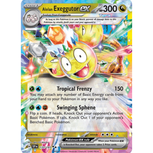 Alolan Exeggutor ex 133/191  - Holofoil SV08 Surging Sparks - Double Rare