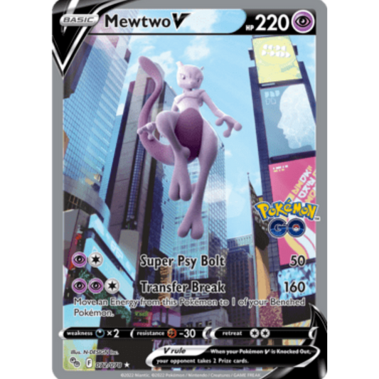 Mewtwo V (Alternate Full Art) 072/078  - Holofoil Pokemon GO - Ultra Rare