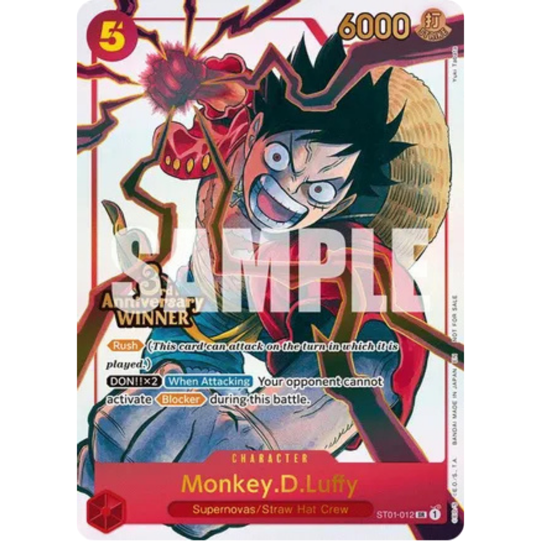 Monkey.D.Luffy - ST01-012 (3rd Anniversary Winner) (ST01-012) - One Piece Promotion Cards Foil