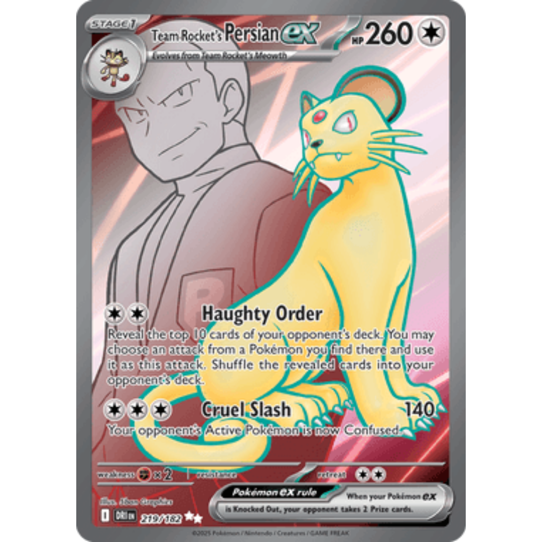 Team Rocket's Persian ex 219/182  - Holofoil SV10 Destined Rivals - Ultra Rare