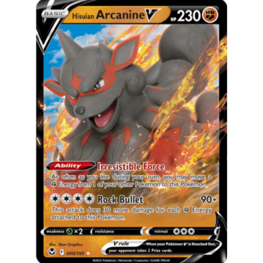 Hisuian Arcanine V (090/195) [Sword & Shield: Silver Tempest]