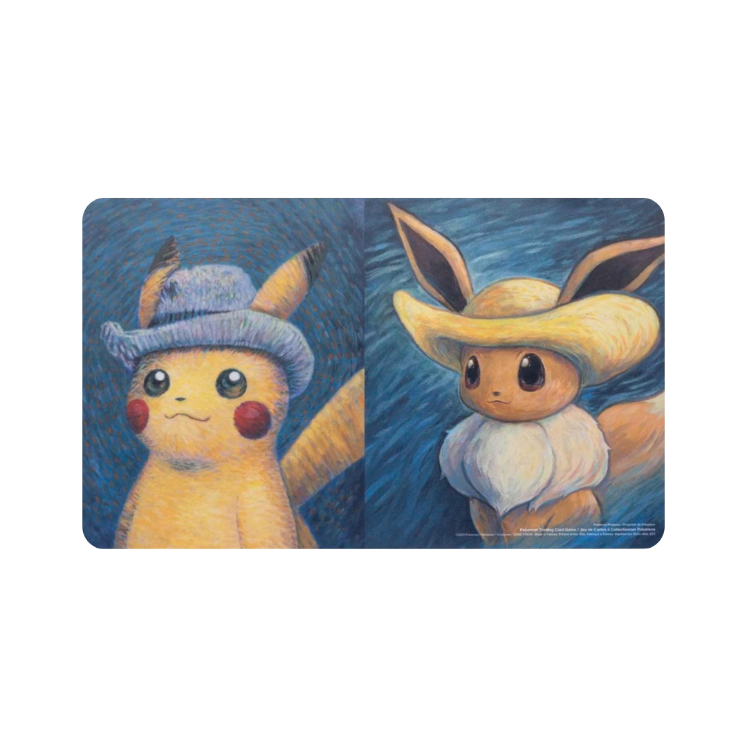 Playmat - Pikachu & Eevee Inspired by Vincent's Self-Portraits (Pokemon Center × Van Gogh Museum)
