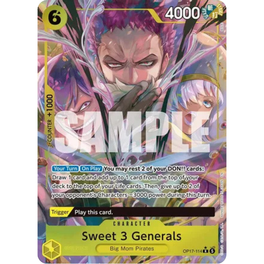 Sweet 3 Generals (Alternate Art) (OP17-114) - The World's Strongest Warriors Foil