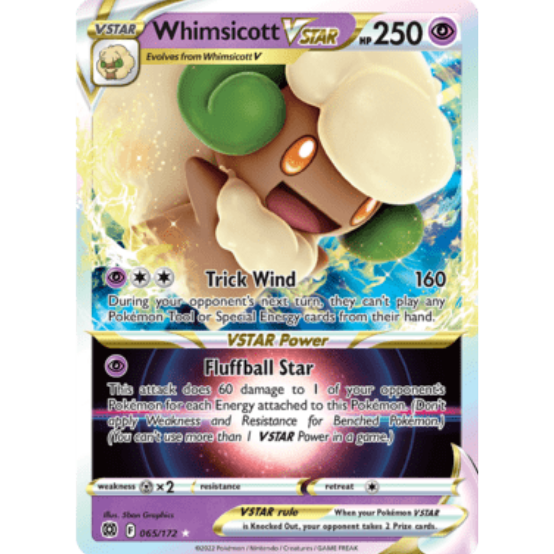 Whimsicott VSTAR 065  - Holofoil SWSH09 Brilliant Stars - Ultra Rare