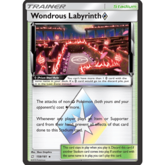 Wondrous Labyrinth Prism Star 158/181  - Holofoil SM  Team Up - Prism Rare