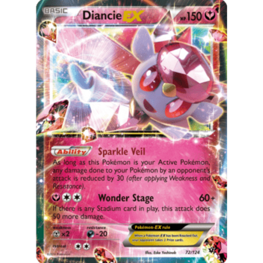 Diancie EX 072/124  - Holofoil XY  Fates Collide - Ultra Rare