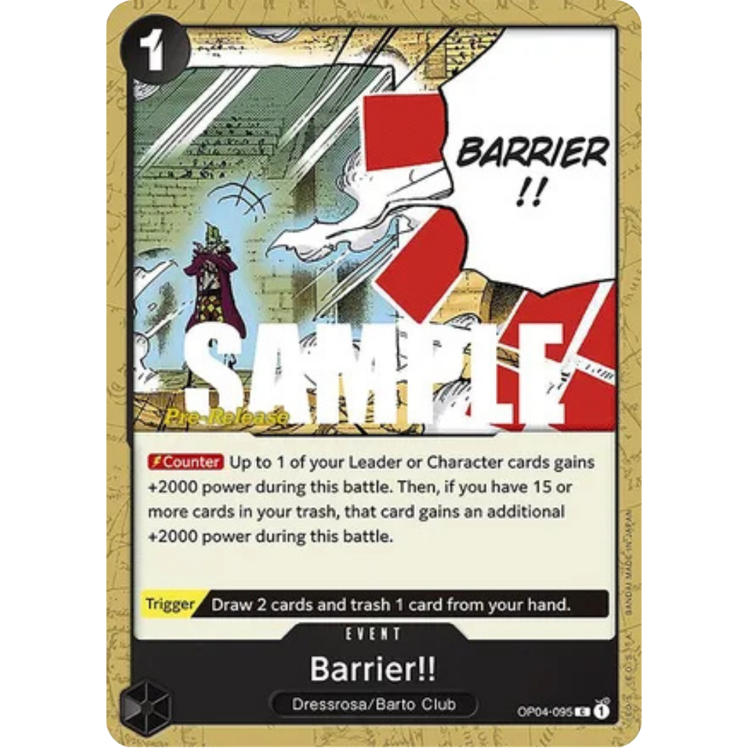 Barrier!! (OP04-095) - Kingdoms of Intrigue Pre-Release Cards