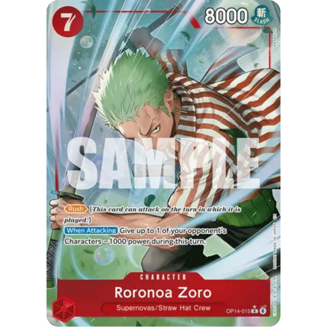 Roronoa Zoro - OP14-015 (Alternate Art) (OP14-015) - The Azure Sea's Seven Foil