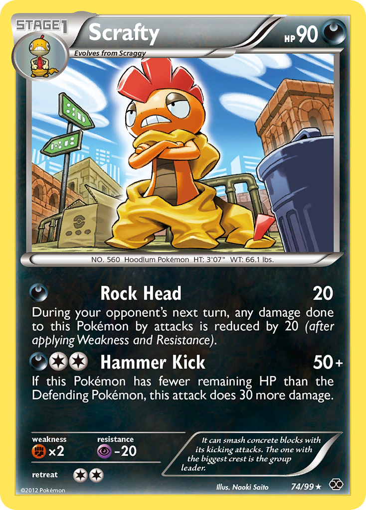 Scrafty 074  - Holofoil Next Destinies - Holo Rare