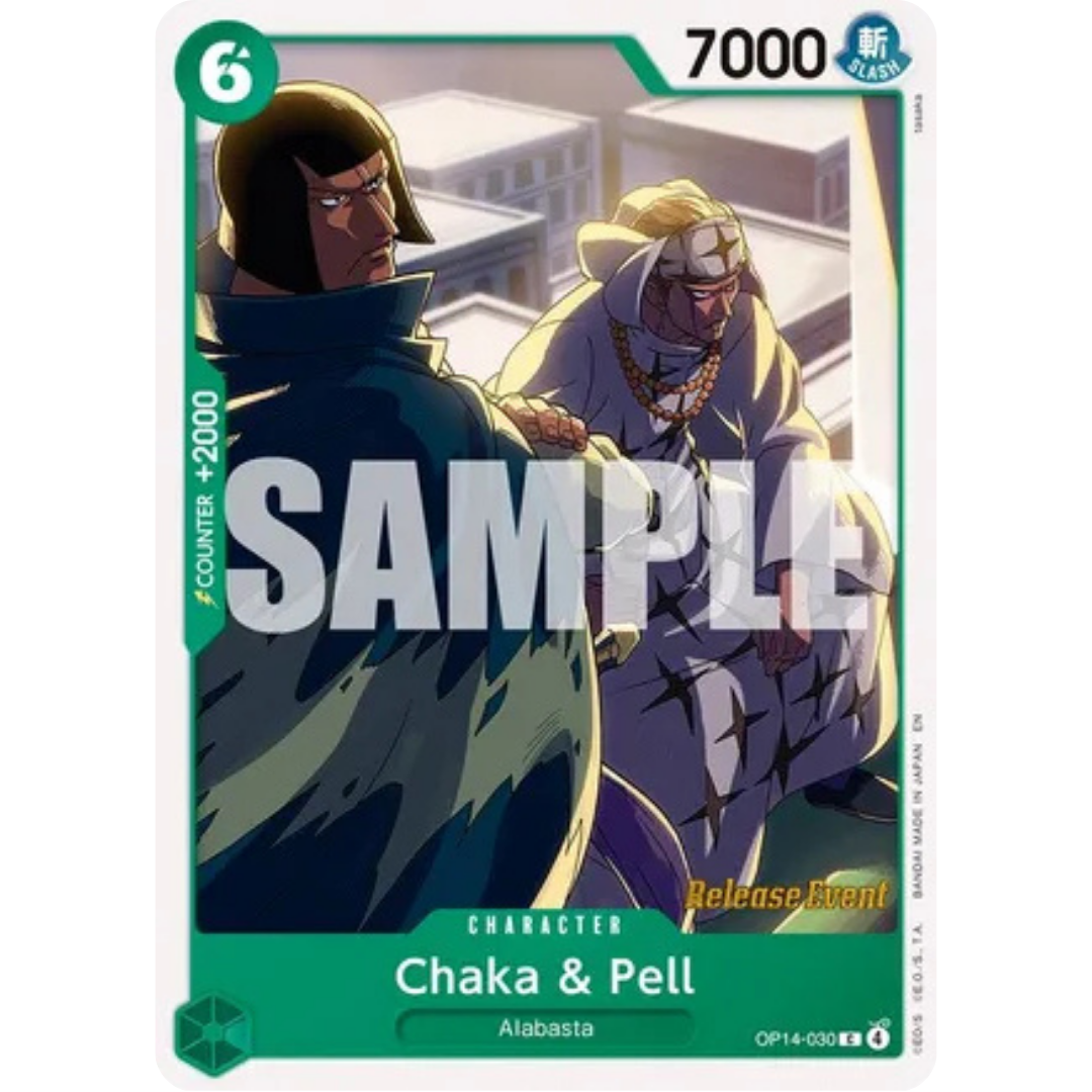 Chaka & Pell - OP14-030 (OP14-030) - The Azure Sea's Seven Release Event Cards