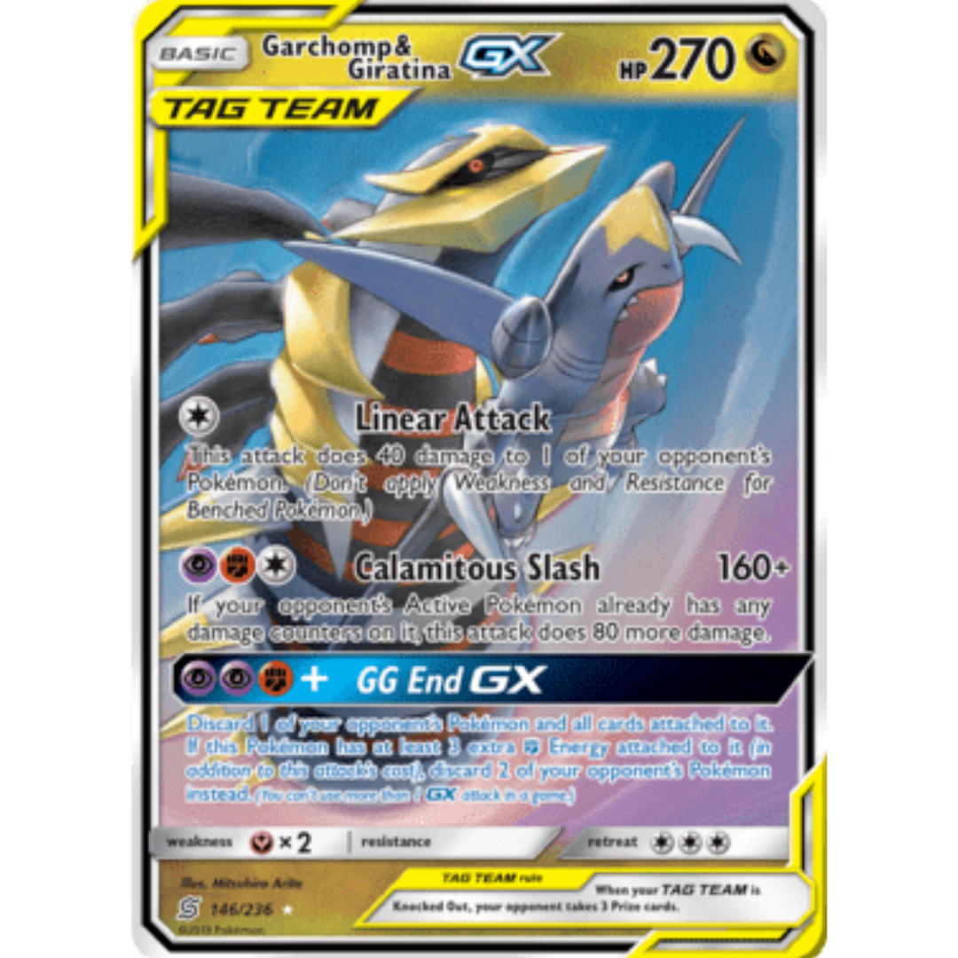 Garchomp & Giratina GX 146  - Holofoil SM  Unified Minds - Ultra Rare