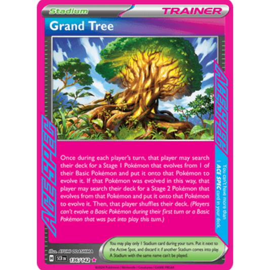 Grand Tree 136/142  - Holofoil SV07 Stellar Crown - ACE SPEC Rare