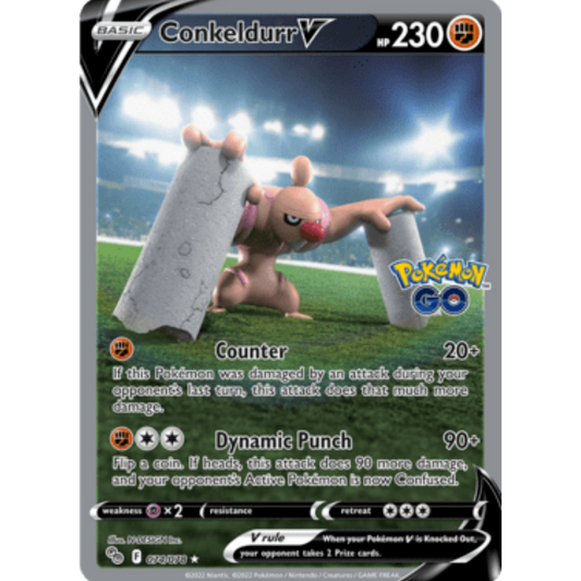 Conkeldurr V (Alternate Full Art) 074/078  - Holofoil Pokemon GO - Ultra Rare
