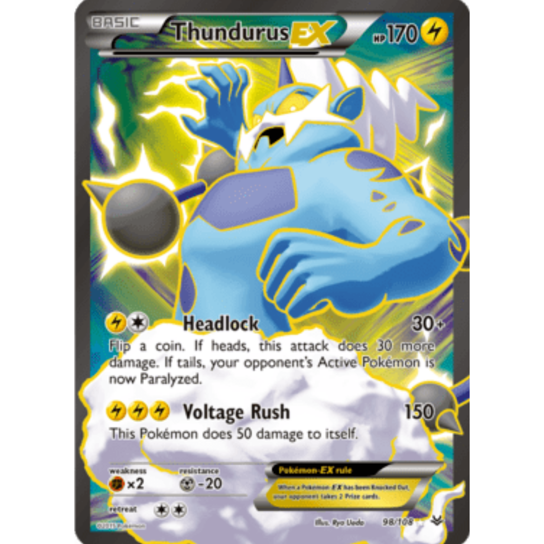 Thundurus EX (98 Full Art) 098/108  - Holofoil XY  Roaring Skies - Ultra Rare