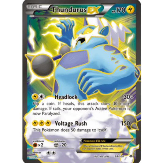 Thundurus EX (98 Full Art) 098/108  - Holofoil XY  Roaring Skies - Ultra Rare