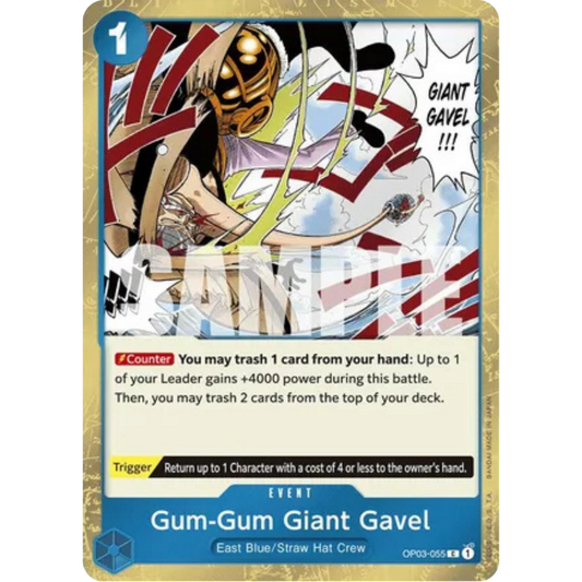 Gum-Gum Giant Gavel (Jolly Roger Foil) (OP03-055) - Premium Booster -The Best- Foil