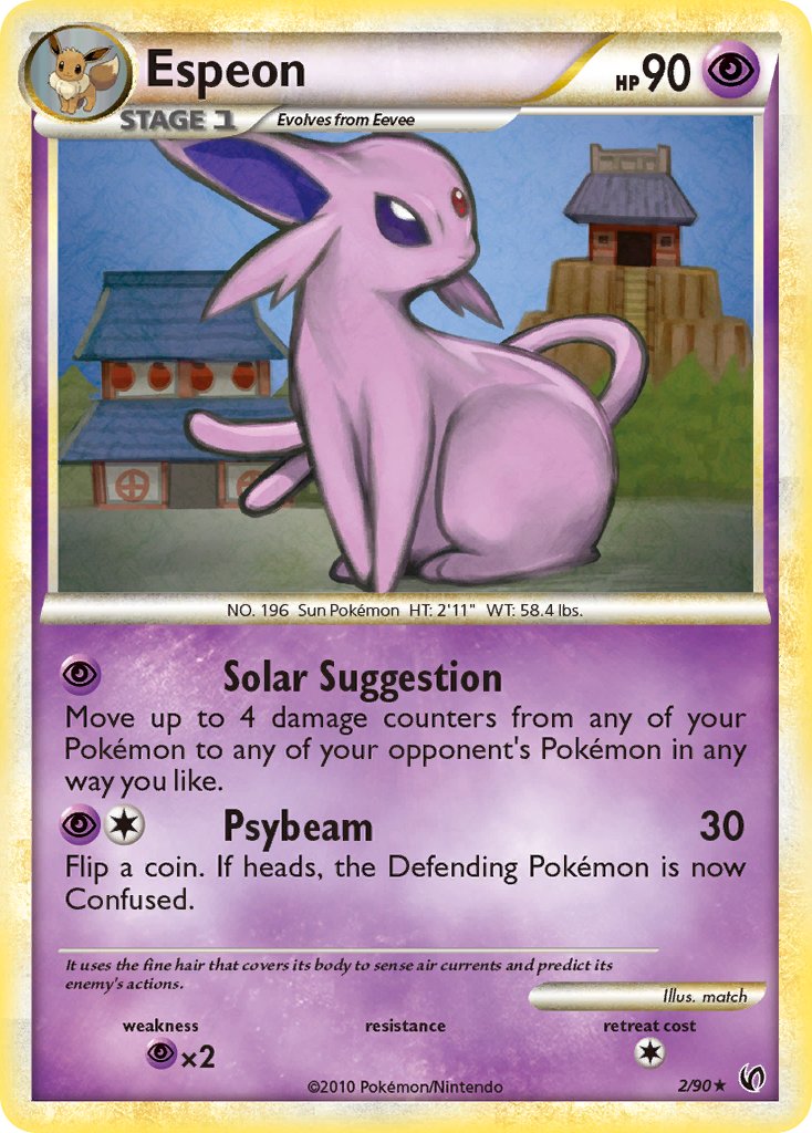 Espeon - 2/90 (HGSS Undaunted)/090  Deck Exclusives - Rare