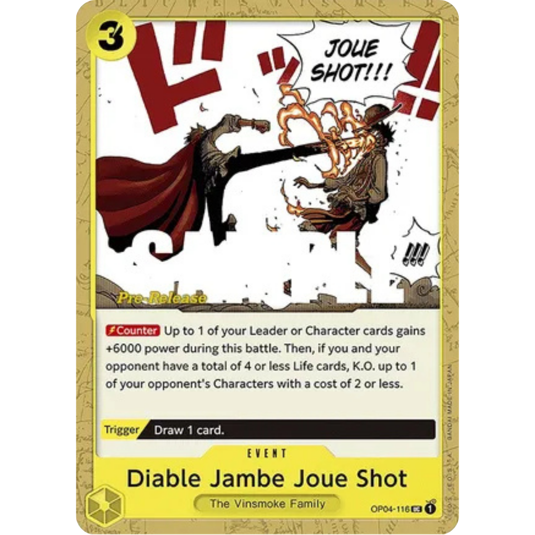 Diable Jambe Joue Shot (OP04-116) - Kingdoms of Intrigue Pre-Release Cards