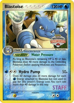 Blastoise - 14/100 (National Championships) [Staff]/100  League & Championship Cards - Promo