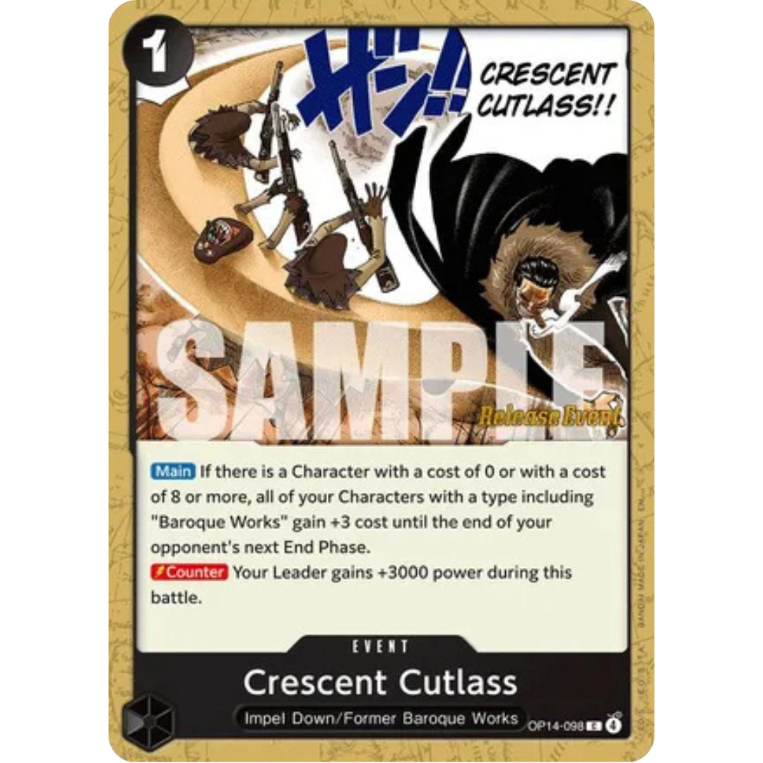 Crescent Cutlass (OP14-098) - The Azure Sea's Seven Release Event Cards