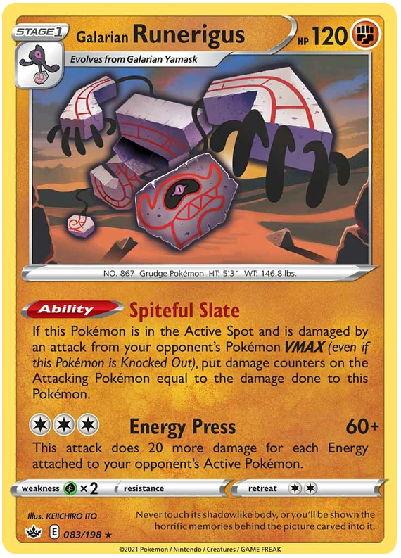 Galarian Runerigus 083  - Holofoil SWSH06 Chilling Reign - Holo Rare
