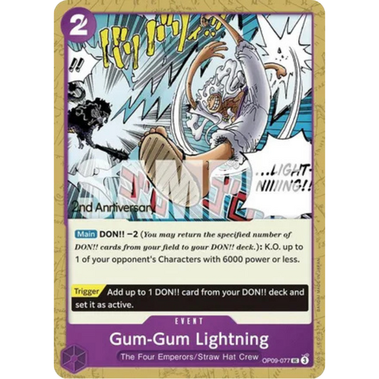 Gum-Gum Lightning (OP09-077) - Emperors in the New World: 2nd Anniversary Tournament Cards