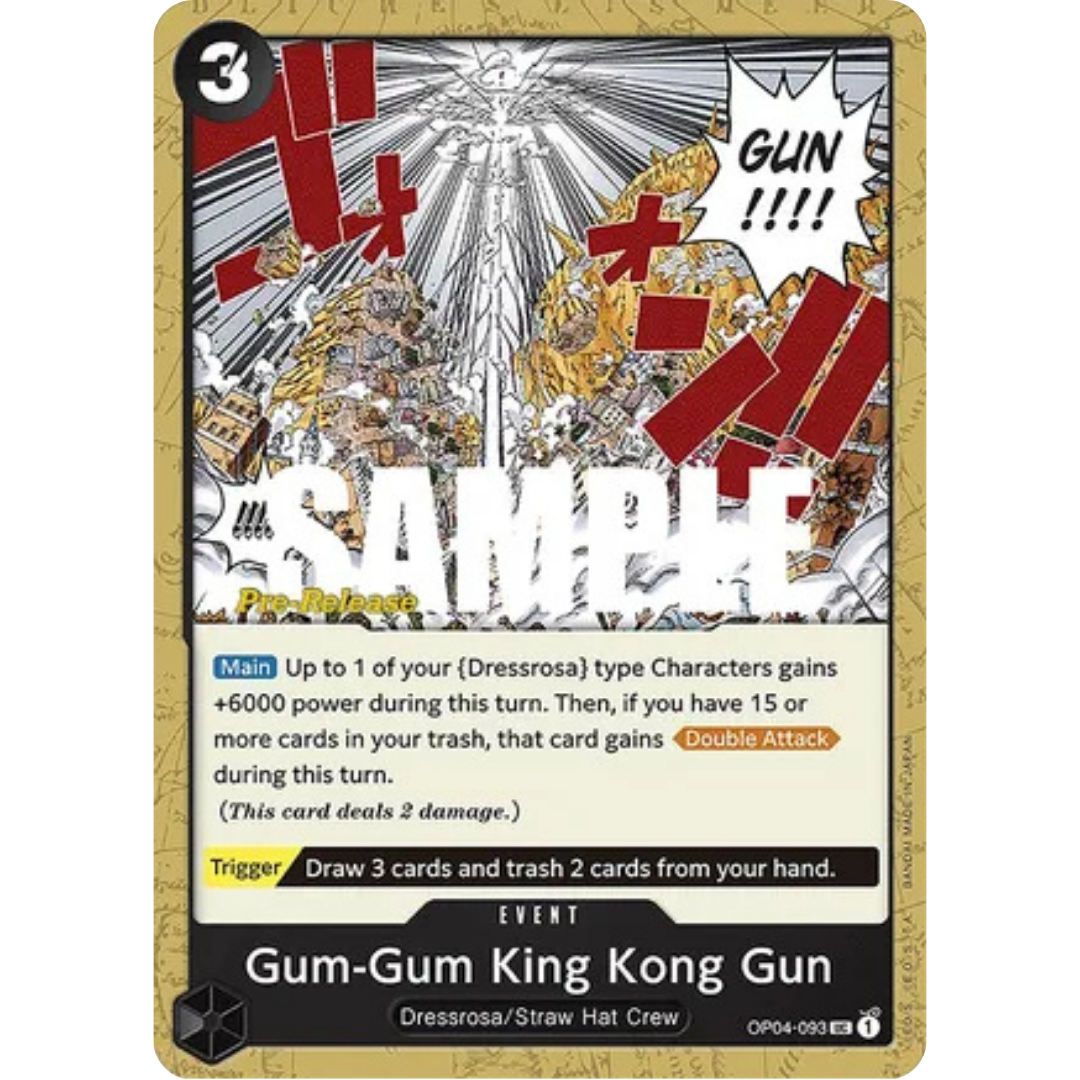 Gum-Gum King Kong Gun (OP04-093) - Kingdoms of Intrigue Pre-Release Cards