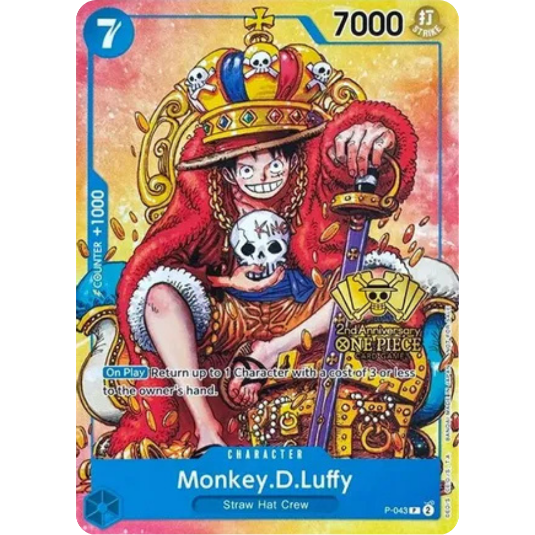Monkey.D.Luffy (2nd Anniversary Stamped Promo) (P-043) - One Piece Promotion Cards