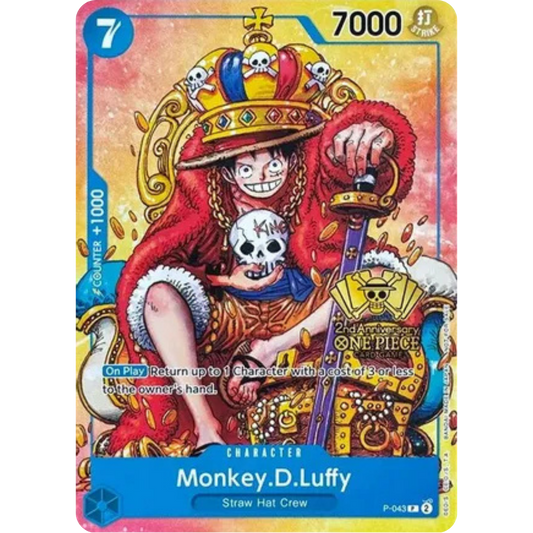 Monkey.D.Luffy (2nd Anniversary Stamped Promo) (P-043) - One Piece Promotion Cards