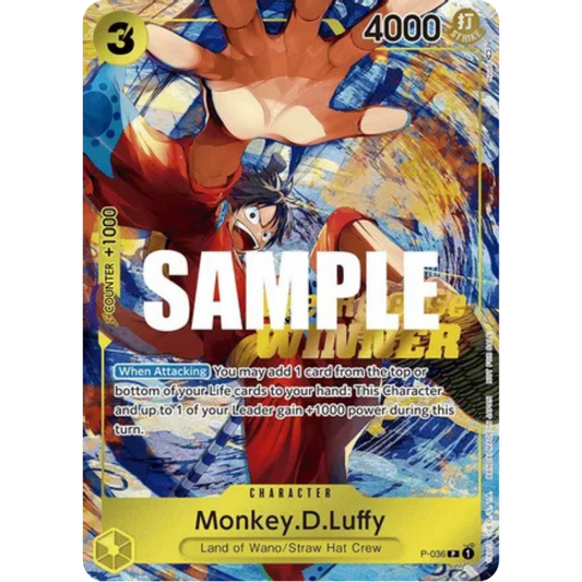 Monkey.D.Luffy (Pre-Release Tournament) (Winner) (P-036) - One Piece Promotion Cards Foil