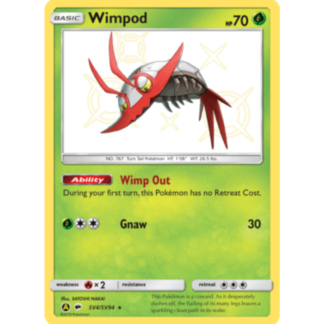 Wimpod SV4/SV94  - Holofoil Hidden Fates Shiny Vault - Shiny Holo Rare