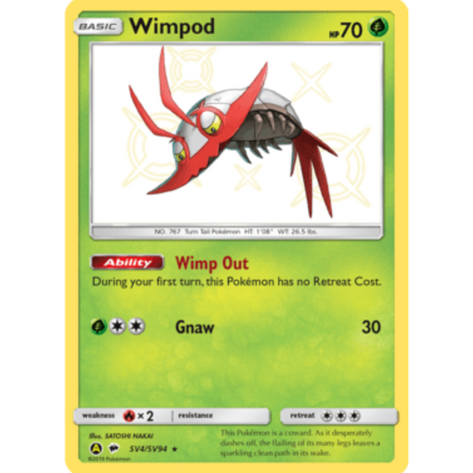 Wimpod SV4/SV94  - Holofoil Hidden Fates Shiny Vault - Shiny Holo Rare