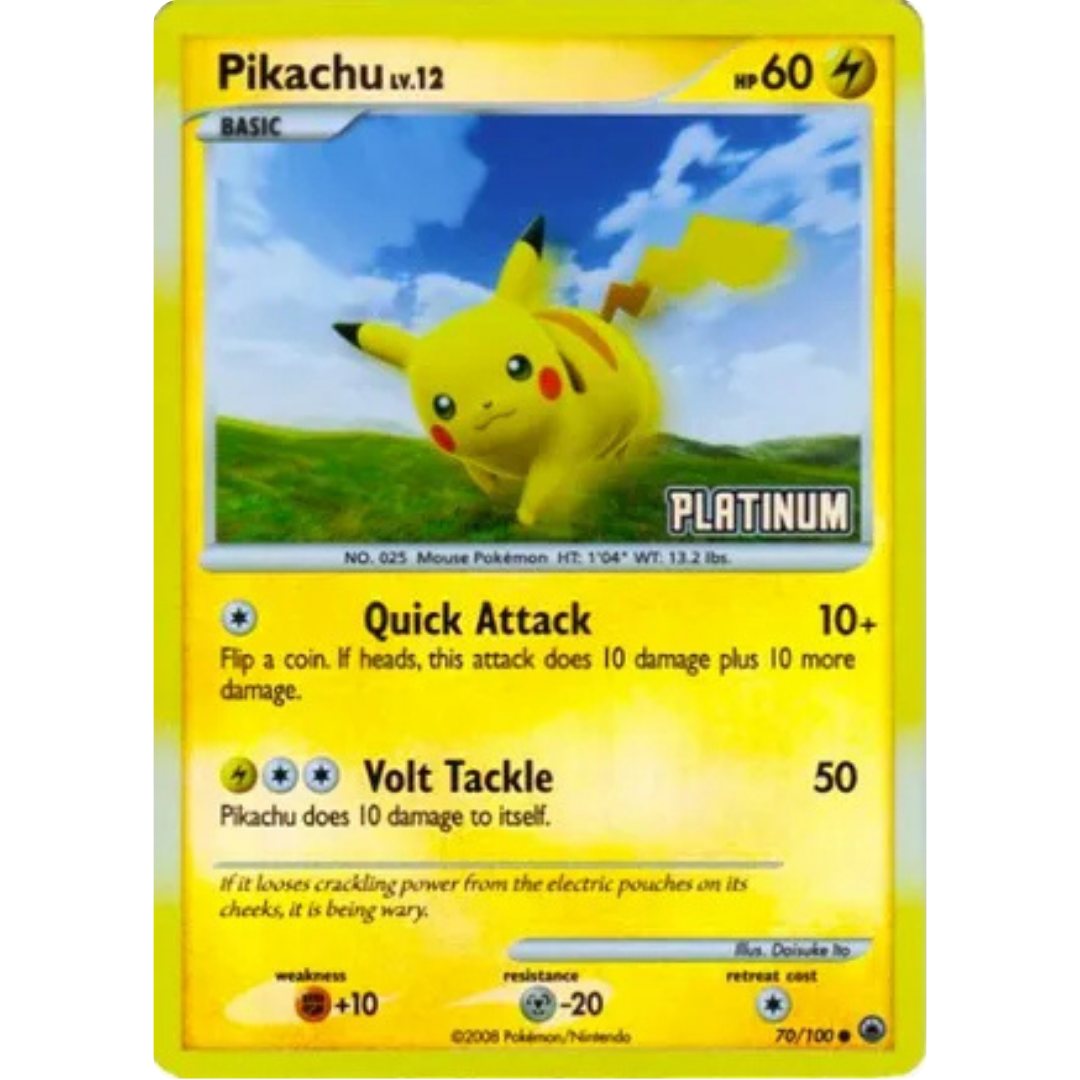 Pikachu - 70/100 [Platinum]/100  - Reverse Holofoil Burger King Promos - Promo