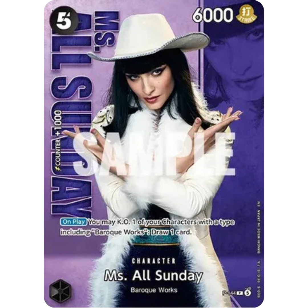 Ms. All Sunday - P-144 (Premium Card Collection -Live Action Edition Vol.2 Baroque Works-) (P-144) - One Piece Promotion Cards Foil