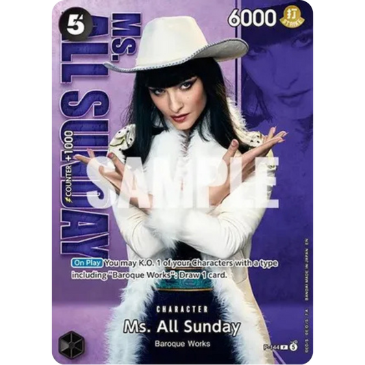 Ms. All Sunday - P-144 (Premium Card Collection -Live Action Edition Vol.2 Baroque Works-) (P-144) - One Piece Promotion Cards Foil
