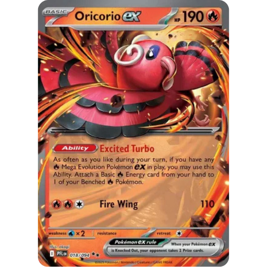 Oricorio ex 018/094  - Holofoil ME02 Phantasmal Flames - Double Rare