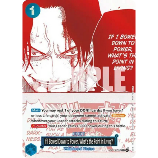 If I Bowed Down to Power, What's the Point in Living? (3rd Anniversary Treasure Campaign Pack) (OP13-057) - One Piece Promotion Cards Foil