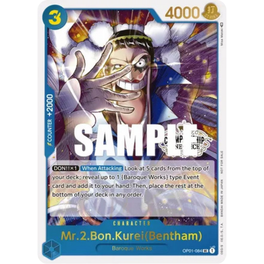 Mr.2.Bon.Kurei (Bentham) (Store Championship Participation Pack Vol. 2) (OP01-084) - One Piece Promotion Cards Foil