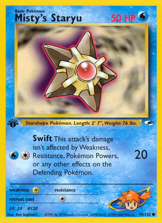 Misty's Staryu 090  - 1st Edition Gym Heroes - Common