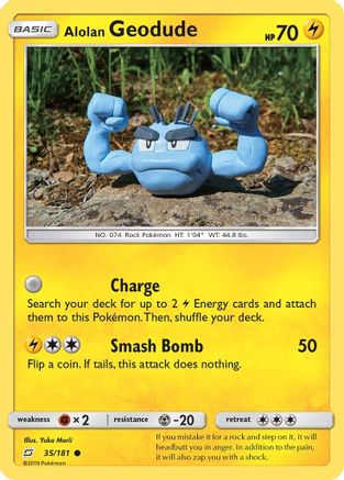 Alolan Geodude (35) 035  SM  Team Up - Common