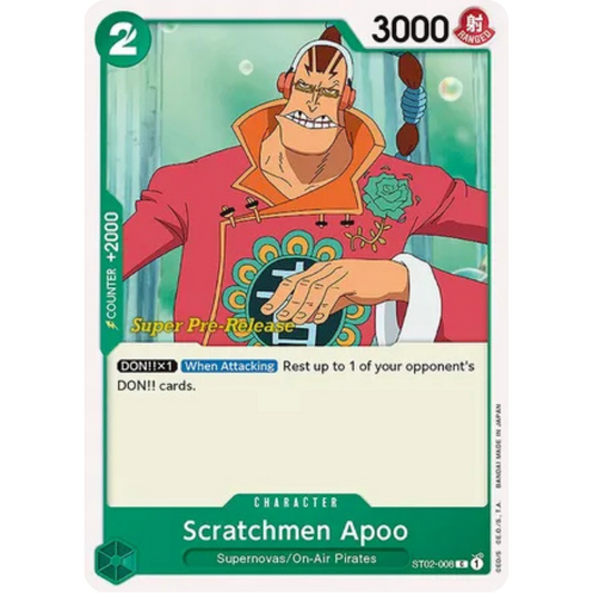 Scratchmen Apoo (ST02-008) - Super Pre-Release Starter Deck 2: Worst Generation