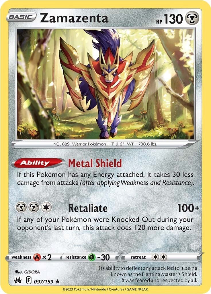 Zamazenta 097  - Holofoil SWSH Crown Zenith - Holo Rare